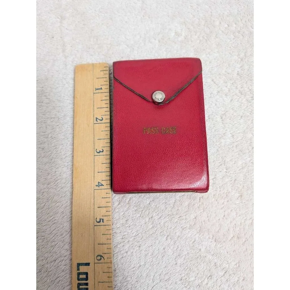 Vintage Leather Red Flip Case Holder‎ - Sunset California Landscape Scene